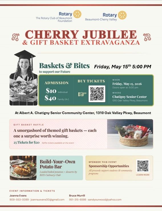 2026 Cherry Jubilee & Gift Basket Extravaganza flyer