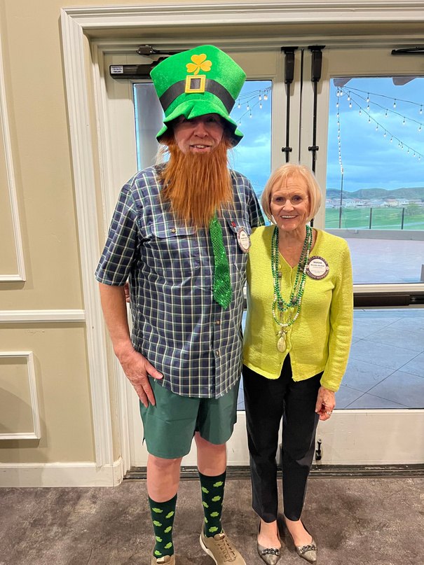 Doug and Iris dressed up for the St. Patrick's Day celebration
